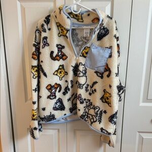Cream Fleece Pullover with Winnie the Pooh Print